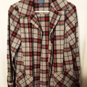 Ladies Pendleton wool shirt, XS, gray, black, red